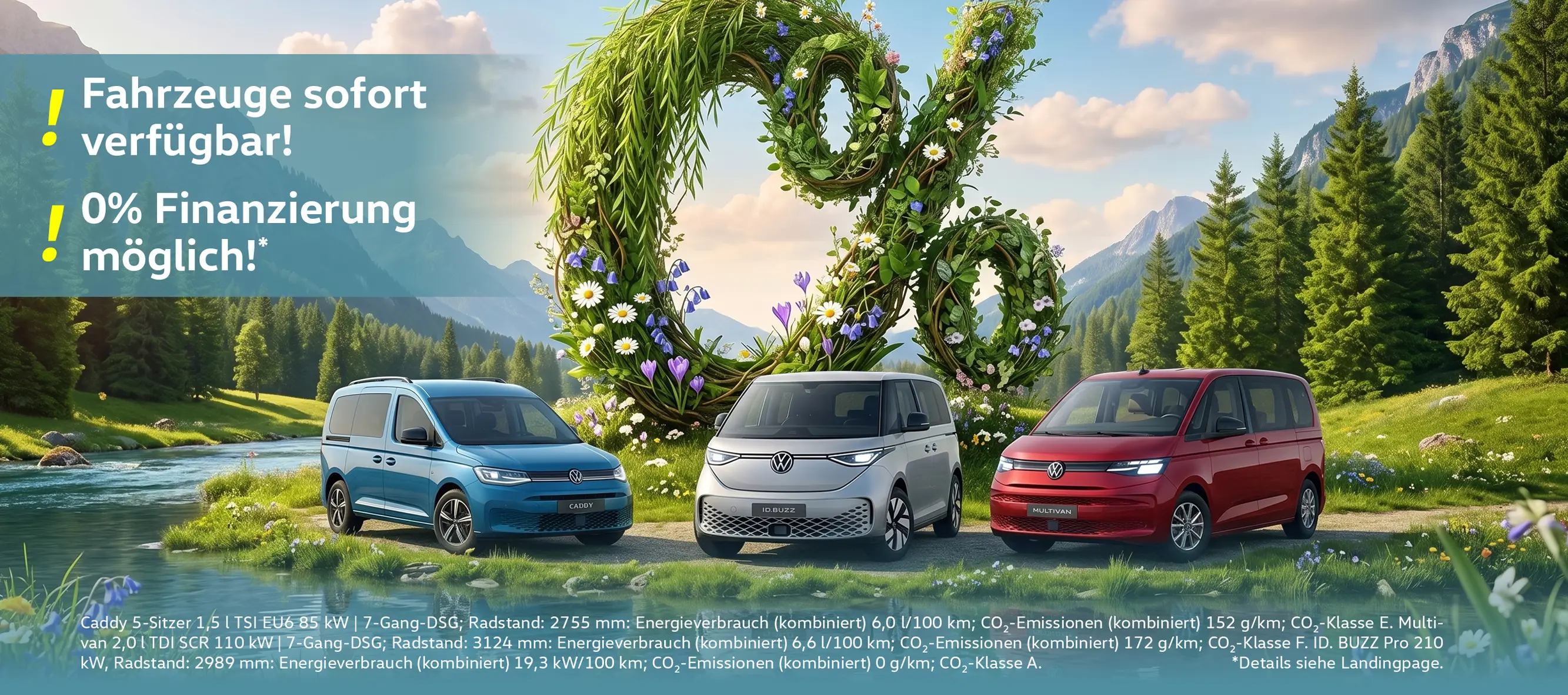 Caddy und Multivan ab 0% Zins
